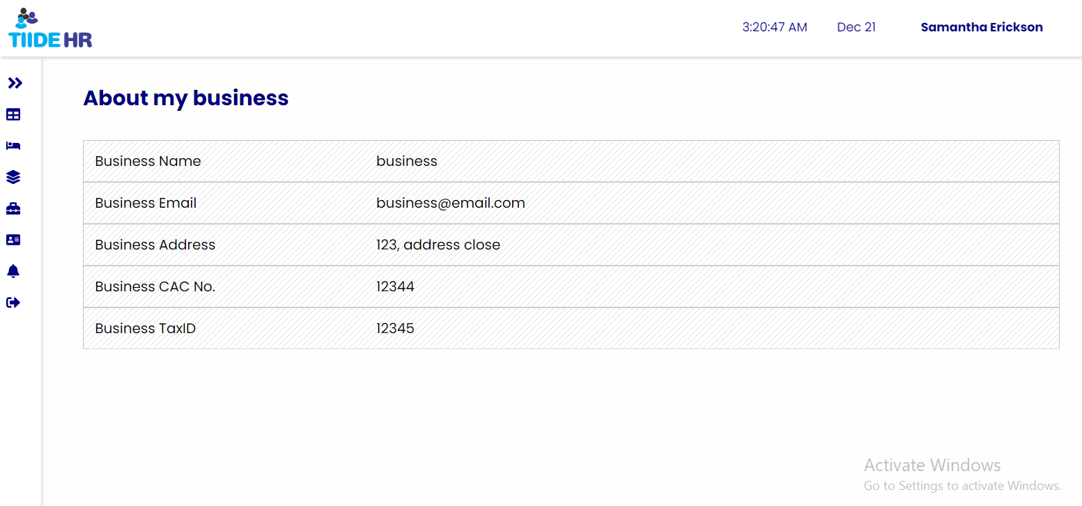 Dashboard screenshot