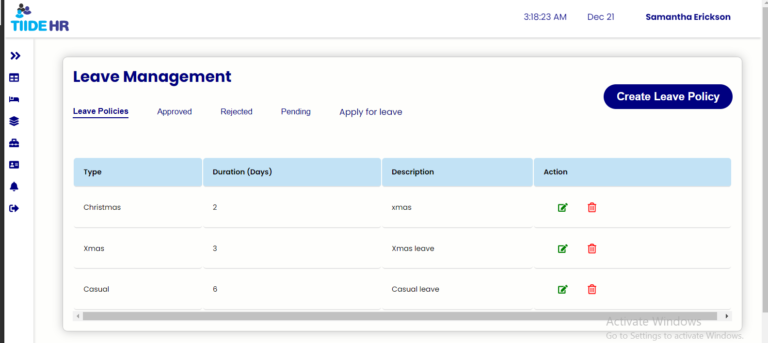 Dashboard screenshot